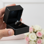6mm Classic Black & Rose Gold Dome Tungsten Men's Wedding Band-Black Diamonds New York