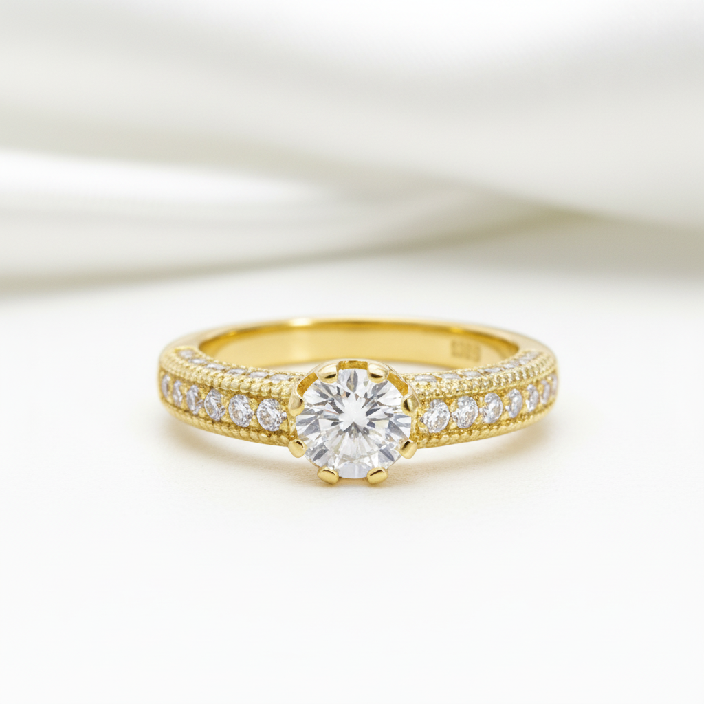 6mm Round Diamond Option Engagement Ring-Black Diamonds New York