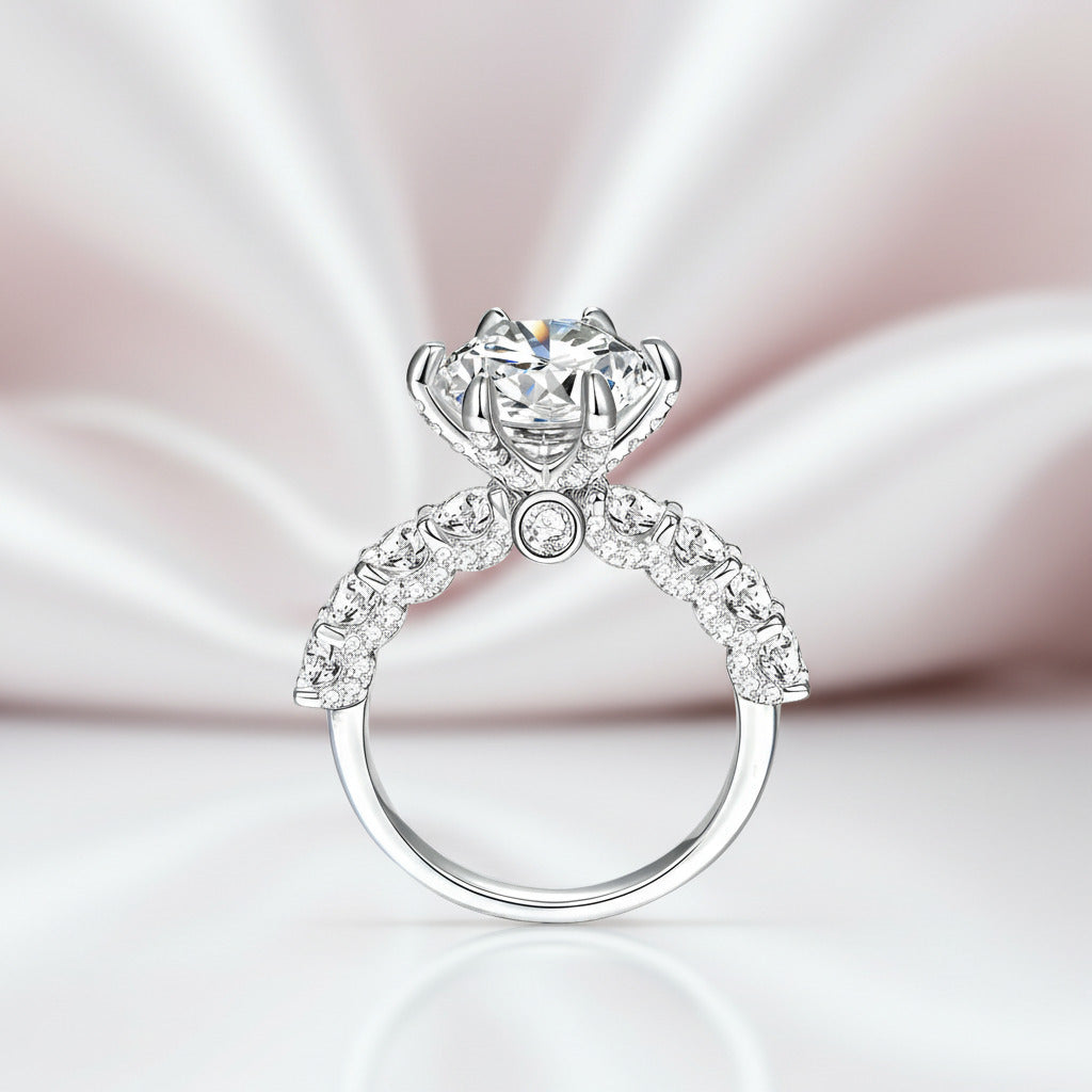 7.3 Ctw Round Diamond Option Engagement Ring-Black Diamonds New York