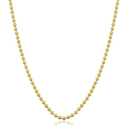 Classic 18k Yellow Gold Bead Necklace-Black Diamonds New York