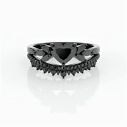 Forever In My Heart- 1.25ct Heart Cut Diamond Option Gothic Promise Ring-Black Diamonds New York