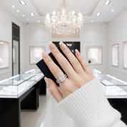 7mm Princess Cut Diamond Ring Set-Black Diamonds New York