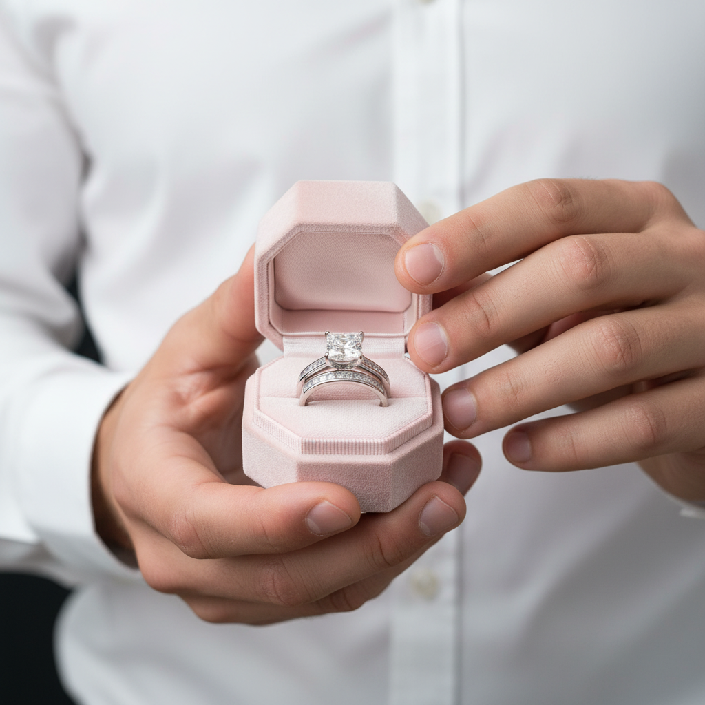 7mm Princess Cut Diamond Ring Set-Black Diamonds New York