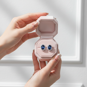 Oval Cut Blue Sapphire Stud Earrings-Black Diamonds New York