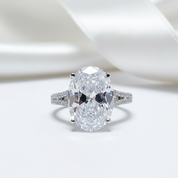8.0 Ct Oval Cut Diamond Option White Gold Engagement Ring-Black Diamonds New York
