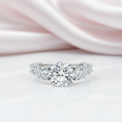 8.9 Ctw Round Diamond Option Engagement Ring Set-Black Diamonds New York