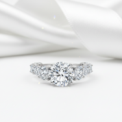8.9 Ctw Round Diamond Option Engagement Ring Set-Black Diamonds New York