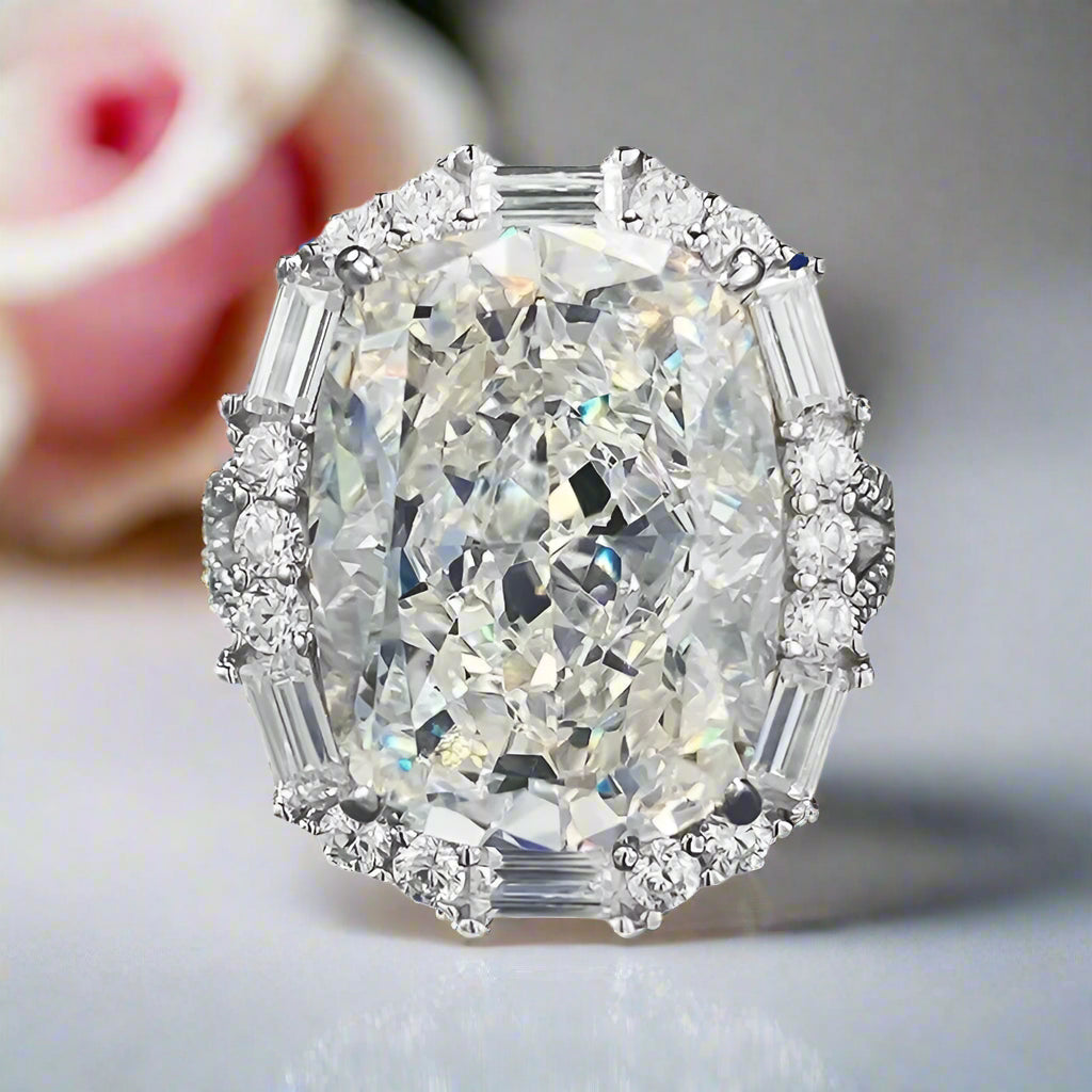 8.0 Ct Cushion Cut Diamond Engagement Ring-Black Diamonds New York