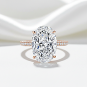 8.0 ct Oval Cut Diamond Option Hidden Halo Engagement Ring-Black Diamonds New York