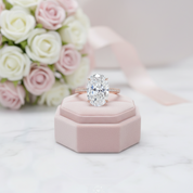 8.0 ct Oval Cut Diamond Option Hidden Halo Engagement Ring-Black Diamonds New York