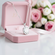 8.00ct Oval Cut Diamond Option Solitaire Pendant Necklace-Black Diamonds New York