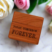Forever- Mini Wooden Ring Box Single Slot-Black Diamonds New York