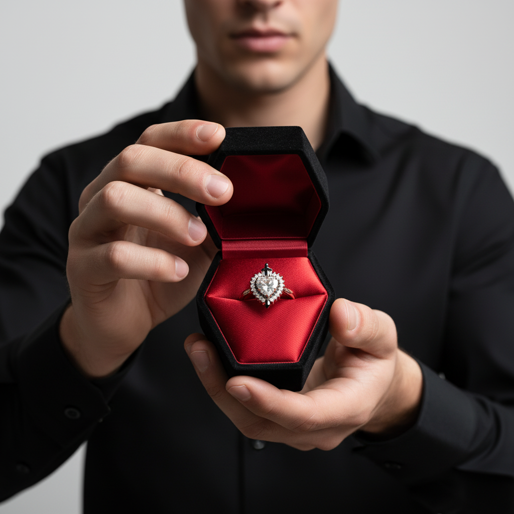 Against All Odds- Heart Shape Diamond Gothic Engagement Ring-Black Diamonds New York