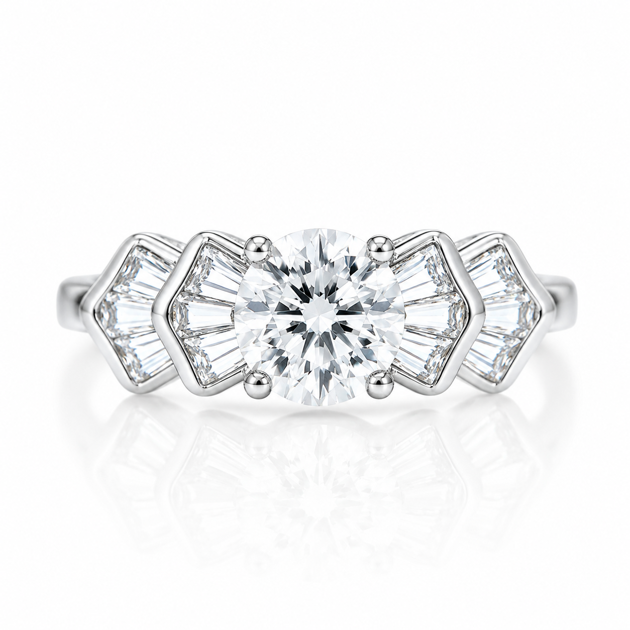 8*8mm Crackling Diamond Option Engagement Ring-Black Diamonds New York