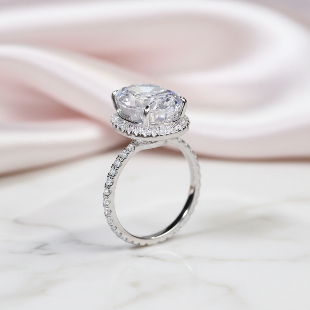 8ct Oval Cut Diamond Option Engagement Ring-Black Diamonds New York