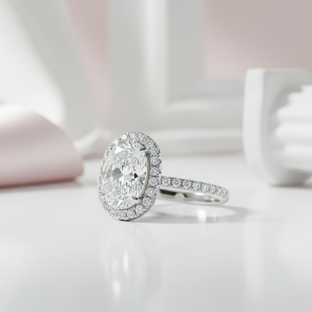 8ct Oval Cut Diamond Option Engagement Ring-Black Diamonds New York