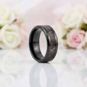 8mm Black Ceramic Wedding Band with Camo Inlay-Black Diamonds New York