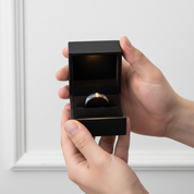 8mm Black Tungsten with Spiral Pattern & Blue Guitar String Inlay-Black Diamonds New York