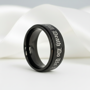 8mm Black Two-Tone Polished Tungsten Men's Wedding Band-Black Diamonds New York