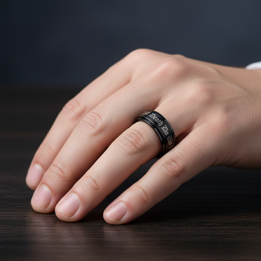 8mm Black Two-Tone Polished Tungsten Men's Wedding Band-Black Diamonds New York