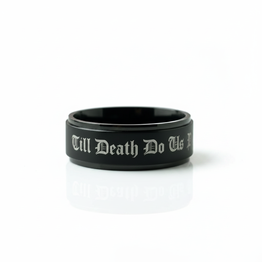8mm Polished Black Tungsten Men's Wedding Band-Black Diamonds New York