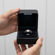 8mm Black with Rose Gold Tungsten Carbide Hammer Matte Finish Wedding Band-Black Diamonds New York
