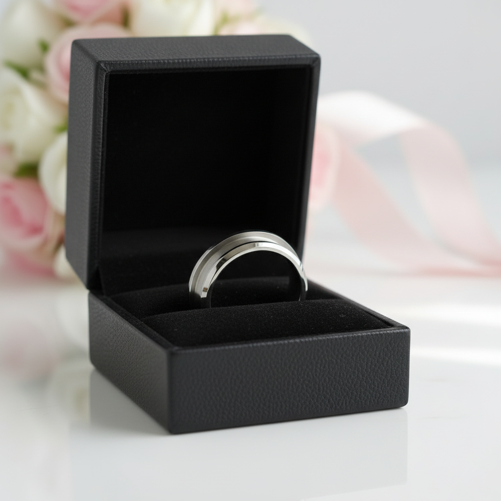 8mm Blank Inlay Tungsten Ring Band-Black Diamonds New York