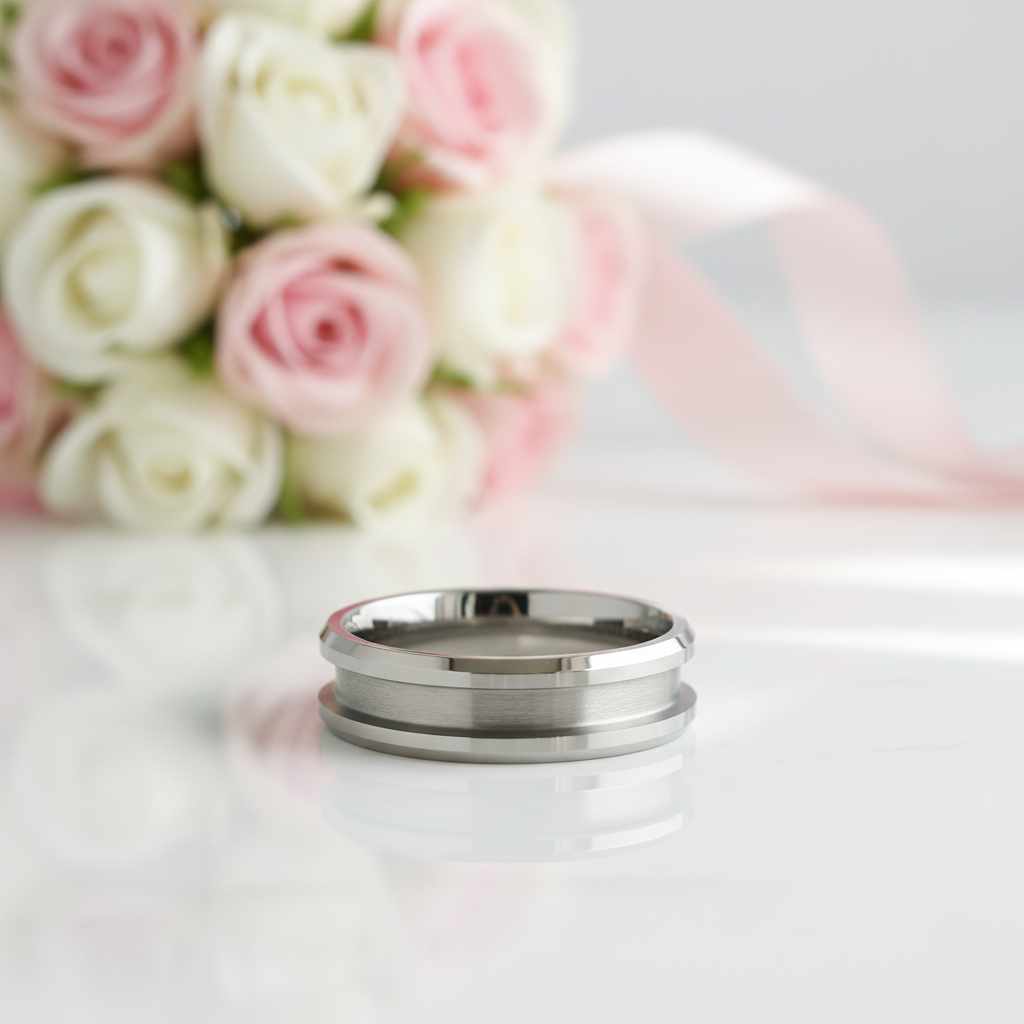 8mm Blank Inlay Tungsten Ring Band-Black Diamonds New York