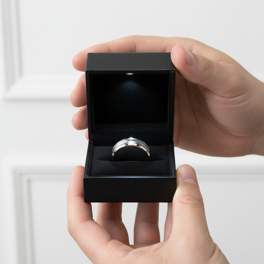 8mm Blank Inlay Tungsten Ring Band-Black Diamonds New York