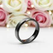 8mm Classic Couple Tungsten Wedding Band-Black Diamonds New York
