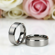 8mm Classic Couple Tungsten Wedding Band-Black Diamonds New York