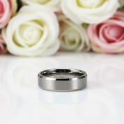 8mm Classic Couple Tungsten Wedding Band-Black Diamonds New York