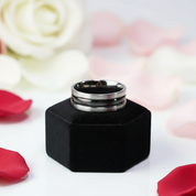 8mm Cobalt Chrome Tungsten Wedding Band-Black Diamonds New York