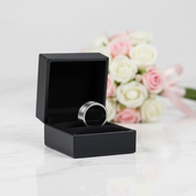 8mm Cobalt Chrome Tungsten Wedding Band-Black Diamonds New York
