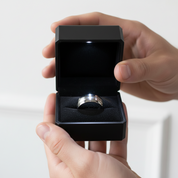 8mm Cobalt Chrome Tungsten Wedding Band-Black Diamonds New York