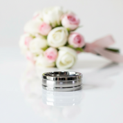 8mm Cobalt Chrome Tungsten Wedding Band-Black Diamonds New York