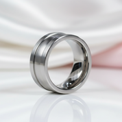 8mm Cobalt Chrome Tungsten Wedding Band-Black Diamonds New York