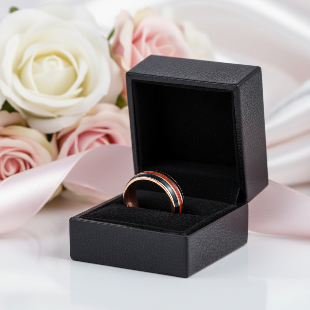 8mm Dome Multi-Color Tungsten Men's Wedding Band-Black Diamonds New York