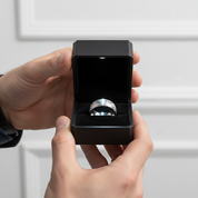 8mm Engraved Men's Wedding Band-Black Diamonds New York