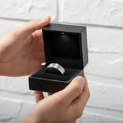 8mm Gold Stripe Tungsten Wedding Band-Black Diamonds New York