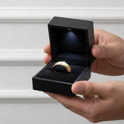 8mm Gold Tungsten Carbide Men's Wedding Ring-Black Diamonds New York