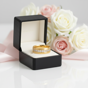 8mm Half Eternity Diamond Option Hammered Wedding Band-Black Diamonds New York