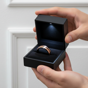 8mm Men Rose Gold & Black Hammered Tungsten Carbide Ring Band-Black Diamonds New York