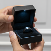 8mm Men's Black Titanium Wedding Band-Black Diamonds New York