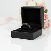 8mm Men's Black Titanium Wedding Band-Black Diamonds New York
