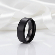 8mm Men's Classic Black Stainless Steel Wedding Band-Black Diamonds New York