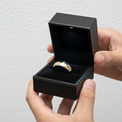 8mm Men's Tungsten Carbide Smooth Gold Ring-Black Diamonds New York