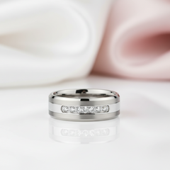 8mm Men's Wedding Band Tungsten Carbide