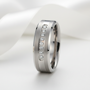 8mm Tungsten Carbide Men's Wedding Band-Black Diamonds New York