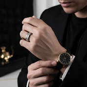 8mm Men's Wedding Band Tungsten Carbide-Black Diamonds New York